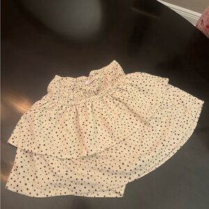 Zara Cream and Black Textured Skirt